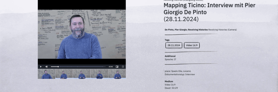 Mapping Ticino: Interview with Pier Giorgio De Pinto